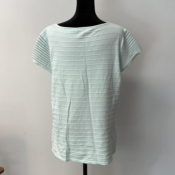 Alex Marie Short Sleeve Blouse Seafoam Green silver threading on sleeves size XL - Picture 5 of 12